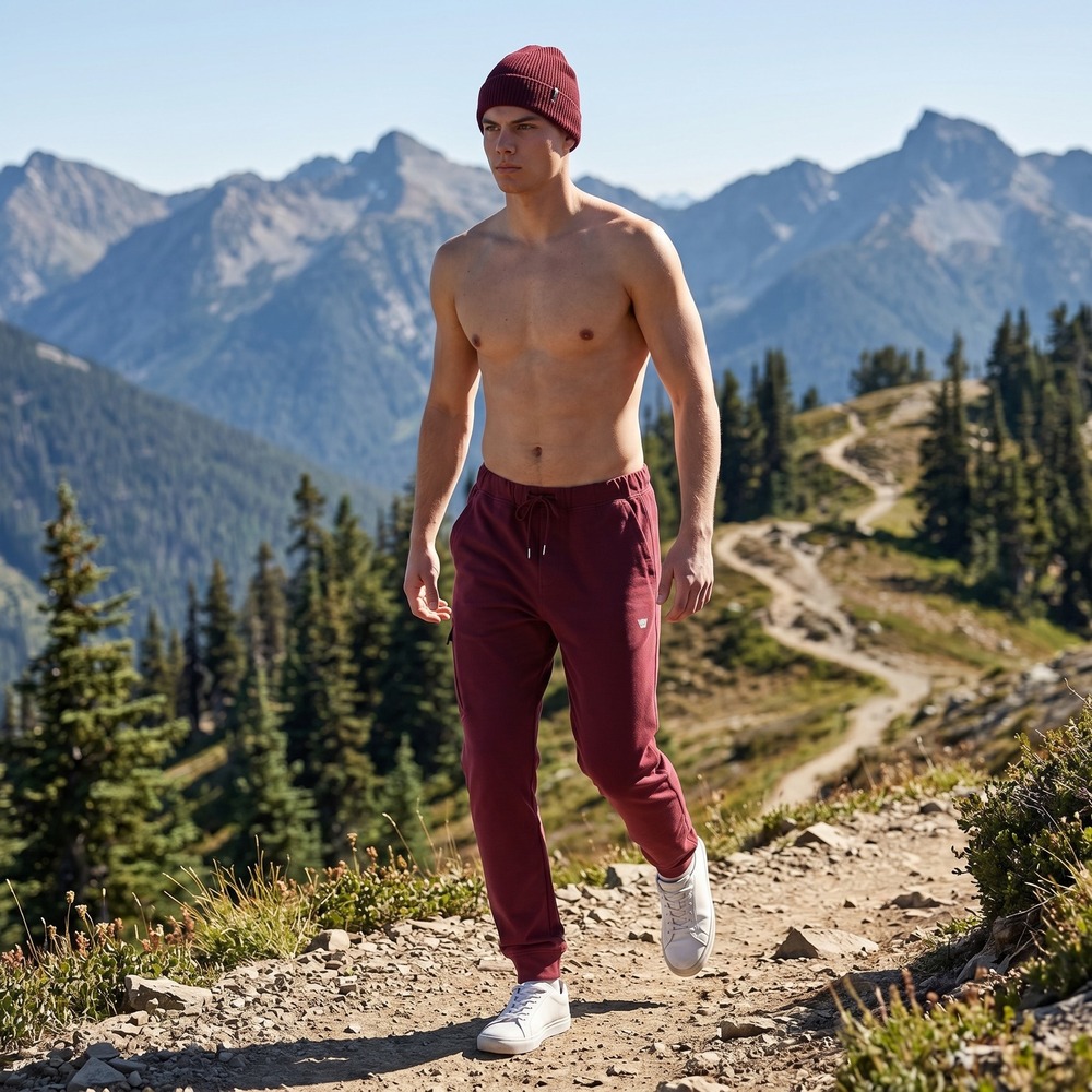 Mack Weldon Mens Ace Joggers Burgundy Red Cotton Spandex Sweatpants Size‎ Large